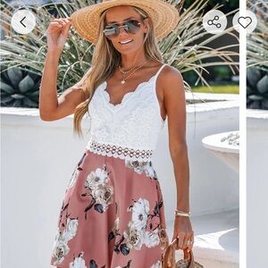 Adorable pink and white CUPSHE dress brand new